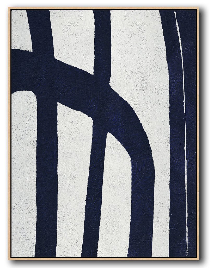 Abstract Painting Extra Large Canvas Art,Navy Blue Abstract Painting Online,Contemporary Art Acrylic Painting